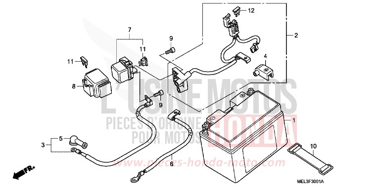 BATTERIE (CBR1000RR6/7) von CBR1000RR "Fireblade" PEARL SIREN BLUE-A (PB123TA) von 2007